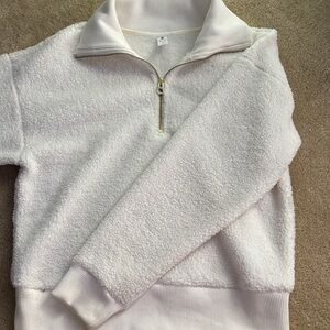 Yogalicious White Fleece Quarter-Zip Sweatshirt
